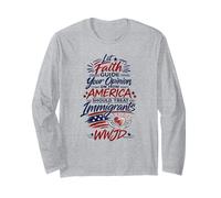 Deje Que la fe guíe su inmigración Ver WWJD Manga Larga