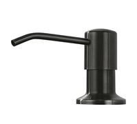 DEJIKOKU Dispensador de jabón para Fregadero de Cocina, Empotrado, de Acero Inoxidable (Metal), con Bomba para jabón lavavajillas o loción, Recarga Desde Arriba, 17 oz, para encimera, Color Negro