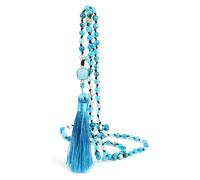 DEJIN Cadena larga de suéter de estilo étnico, colgante de piedra natural, collar de borlas, tejido hecho a mano, accesorios versátiles para mujer, selección de regalos de vacaciones, Piedra