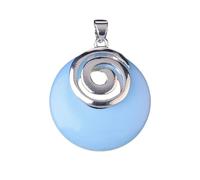 DEJIN Colgantes de piedra natural para collares, huecos, redondos, espirales, color morado, rosa, cristal sodalita, ojo de tigre, aventurina, ópalo, Piedra