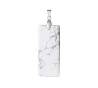 DEJIN Collar con colgante rectangular de piedra natural para hombre, cristal de pilar, fluorita, amatista, ojo de tigre, collar de cadena de acero inoxidable, Piedra