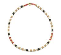 DEJIN Gargantilla de metal multicolor para mujer, collar con colgante de cuentas, étnico, hecho a mano, Piedra