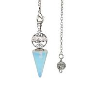 DEJIN Péndulo para adivinación radiestesia, piedras naturales, cristales, herramienta de brujería, péndulos espirituales, collar para hombres y mujeres, Piedra