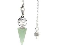 DEJIN Péndulo para adivinación radiestesia, piedras naturales, cristales, herramienta de brujería, péndulos espirituales, collar para hombres y mujeres, Piedra