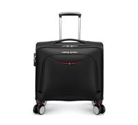 DEJJYYYZ Maleta Bolsa de Viaje de 16 ", Maletas Oxford Negras, Equipaje con Varilla telescópica de aleación de Aluminio giratoria