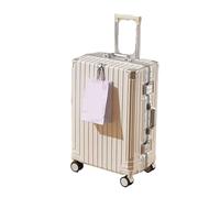 DEJJYYYZ Maleta Equipaje Marco de Aluminio Multifuncional Maleta con Ruedas de Gran Capacidad Caja de embarque Maleta rodante (Color : Nero, Size : 28")