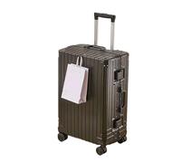 DEJJYYYZ Maleta Equipaje Marco de Aluminio Multifuncional Maleta con Ruedas de Gran Capacidad Caja de embarque Maleta rodante (Color : Nero, Size : 22inch)