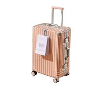 DEJJYYYZ Maleta Equipaje Marco de Aluminio Multifuncional Maleta con Ruedas de Gran Capacidad Caja de embarque Maleta rodante (Color : Pink, Size : 20inch)
