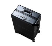 DEJJYYYZ Maleta Maleta de Viaje de Aluminio de embarque Frontal con Ruedas Equipaje Ligero con Ruedas de Cabina de 20 Pulgadas (Color : Black Open Style THI, Size : 28 Inches)