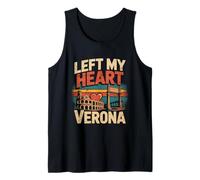 Dejó mi corazón en Verona Viaje Souvenir Vacaciones Camiseta sin Mangas
