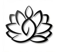 DEKADRON Arte mural de metal con flor de loto, decoración del hogar, decoración de yoga, letrero metálico (60 x 49 cm)