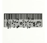 DEKADRON Decoración de pared de metal, piano y notas musicales, arte de pared de piano de metal, decoración de música, decoración del hogar, decoración de sala de estar, regalo para amantes de la