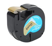 Dekaim Cinta de repuesto para máquina de etiquetas, 12 mm x 4 m, color negro dorado para etiquetadora Letratag