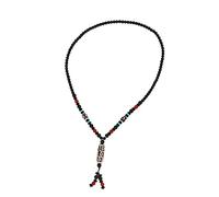 Dekaim Dzi Beads Mala Dzi - Collar de cuentas de ojos de Mala Dzi, colores naturales, pulsera de cuentas de oración tibetana para mujeres y hombres, 60_x_180_cm, cuentas