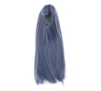 Dekaim-Peluca De Muñeca Larga Y Recta Con Flequillo, Pelucas De Muñeca Realistas Con Flequillo Recto 1/4, Pelo Sintético Para Circunferencia De Cabeza De 18,5 A 21cm(Hada Niebla Azul)
