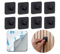 DEKAZIA® 8 Ganchos Adhesivos Negro para Pared colgadores Pared Adhesivos Gancho Pared Colgador Toalla baño Adhesivo Percha Pared Perchero Pared Negro Perchas de Pared cuelga Toallas baño Colgador