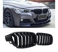 DEKEWEI Parrilla de ABS F30, parrilla delantera para BMW Serie 3 F30 F31 2012-2018 (doble lamas negro mate, 2 unidades)