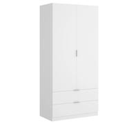 DEKIT GRUPO RIMOBEL Armario ropero 2 Puertas+2cajones, Blanco, 81x184x52 cm