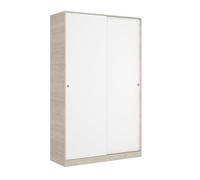 DEKIT GRUPO RIMOBEL Armario 2 Puertas correderas, Natural Y Blanco Brillo, 120x204x50cm
