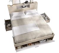 DEKIT GRUPO RIMOBEL Cama Nido, Melamina, Blanco/Natural, 95 X 159.6 X 218.5