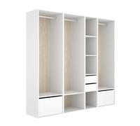 DEKIT Grupo RIMOBEL-Conjunto Armario-VESTIDOR con 2 CAJONES+2 ZAPATEROS,Trasera Reversible