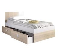 Cama dormitorio con gavetas DINA DEKIT 190x90 + 2 cajones natural / blanco