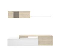 DEKIT GRUPO RIMOBEL ELLE - MUEBLE DE SALON TV DE 200CM - 180x200x41 cm - BLANCO / NATURAL