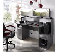 DEKIT GRUPO RIMOBEL FOSK - MESA ESCRITORIO GAMING 85-98x154x62-69 cm - GRAFITO