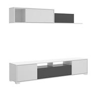 DEKIT GRUPO RIMOBEL KEN - MUEBLE DE SALON TV - 42x200x41 cm - BLANCO / GRAFITO