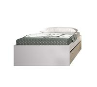 Base cama dormitorio con cajones LAGO DEKIT 90x190 + 2 cajones blanco/natural