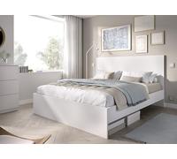 DEKIT GRUPO RIMOBEL LAGO - Cama para dormitorio 135/140X190 - BLANCO - 100 x 145.4 x 195