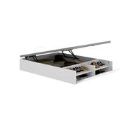 DEKIT Grupo RIMOBEL - LAN CANAPE Recto con Zapatero Cama 135- Blanco -32x134x190cm