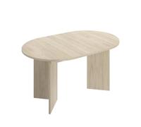 DEKIT Grupo RIMOBEL - Mesa Comedor Ovalada Extensible- Natural/Blanco -76,3X140-180X90cm