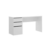 DEKIT GRUPO RIMOBEL Mesa Escritorio cajones y Puerta, Metal, Blanco, 139x75x50 cm