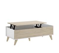 DEKIT GRUPO RIMOBEL NESS - MESA DE CENTRO ELEVABLE NESS - BLANCO / NATURAL - 41 X 99 X 60 CM