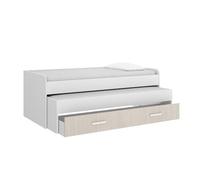 DEKIT GRUPO RIMOBEL PACK PEMA - Conjunto de cama compacta PEMA con armario - BLANCO / ALISTONADO