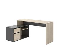 DEKIT GRUPO RIMOBEL ROX - MESA ESCRITORIO CON ALMACENAJE Y DOBLE MONTAJE - 139x75 cm - NATURAL / GRAFITO