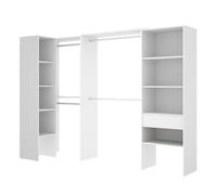 DEKIT GRUPO RIMOBEL SUIT - Conjunto de vestidor rinconero con dos columnas y zona de barras - BLANCO - 187 x 248-198 x 79,4
