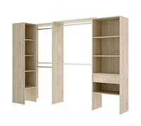 DEKIT GRUPO RIMOBEL SUIT - Conjunto de Vestidor rinconero con dos columnas y zona de barras - Natural - 187 cm (Alto) x 248 cm (Ancho) x 80 cm (Prof.)