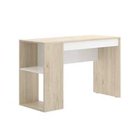 Dekiy Teo Escritorio con Estante y Cajón Natural/Blanco