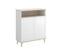 DEKIT GRUPO RIMOBEL WOK -MUEBLE AUXILIAR DE COCINA CON ALMACENAJE - 102x80x40 cm - BLANCO / NATURAL