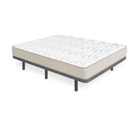 DEKIT - Pack Ahorro Base tapizada Dollie con colchón viscoelástico Nova Plus 150x190 cm - 20 cm Altura