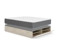 DEKIT - Pack Ahorro Dormitorio Canapé LAN con 1 Colchón viscoelástico con muelles ensacados Aurea 150 x 190cm