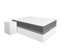 DEKIT - Pack Ahorro Dormitorio Canapé Nest con Dos mesitas y con 1 Colchón viscoelástico con muelles ensacados Aurea 150 x 190cm