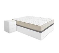 DEKIT - Pack Ahorro Dormitorio Canapé Nest con Dos mesitas y con 1 Colchón viscoelástico Nova 150 x 190 cm, Altura 20 cm