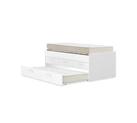 DEKIT - Pack Ahorro Juvenil Cama Nido Leka con 3 cajones, 1 somier Lama Ancha y 2 colchones viscoelásticos 90 x 190 cm