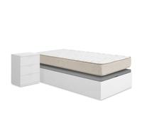 DEKIT - Pack Ahorro Juvenil Canapé Nest con mesita y con 1 Colchón viscoelástico Nova 90x190cm, Altura 20cm y 1 Somier de Lama Ancha