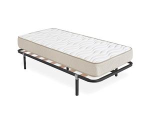 DEKIT - Pack Ahorro somier Lama Ancha Kerry con Colchón viscoelástico Nova Plus 105 x 190 cm
