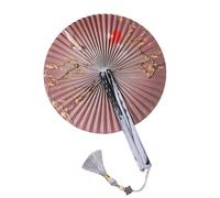 DEKKRYNFV Abanicos plegables redondos de mano, diseño compacto para decoración de Navidad y accesorios de viaje, ventilador plegable