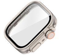 DEKKRYNFV Carcasa protectora de cristal de policarbonato para reloj inteligente, protector de pantalla para 4 marcos de pantalla, seguro de poner y quitar, transparente